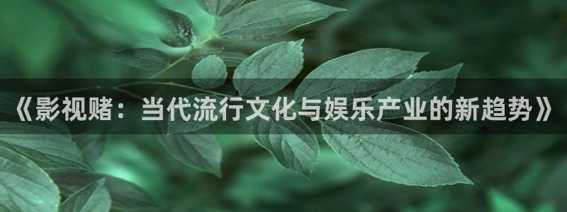 紅葉影院免費觀看電視劇：《影視賭：當代流行文化與娛樂產業的新趨勢》